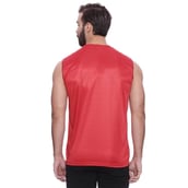 2 - Campus Sutra Solid Men Round or Crew Sleeveless T Shirt,  Red  Large 