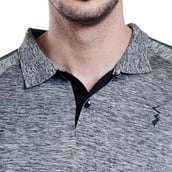 4 - Campus Sutra Solid Men Polo Neck T Shirt,  Grey  Medium 