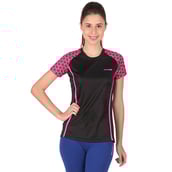 1 - Vector X Printed Women's Round Neck T Shirt  (VTDF 005),  Black  XL 