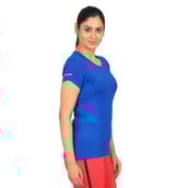 3 - Vector X Women's Polyester Round Neck T Shirt (VTDF 015), Blue Small