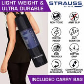 4 - Strauss Yoga Mat (Floral), Blue 6 mm