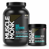 1 - Muscle Monk Combo of ISO Intense MEC with BCAA 2:1:1 (Watermelon, 300g, 30 Servings),  2.2 lb  Creamy Vanilla 