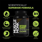 3 - Muscle Monk Intense Mass Gainer with L Glutamine 100g Unflavoured, 2.2 lb Royal Chocolate