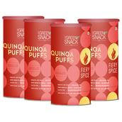 1 - The Green Snack Co. Quinoa Puffs - Pack of 4, Fiery Spice 90 g