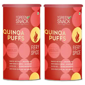 1 - The Green Snack Co. Quinoa Puffs - Pack of 2, Fiery Spice 90 g