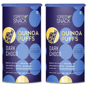 1 - The Green Snack Co. Quinoa Puffs - Pack of 2, Dark Choco 150 g