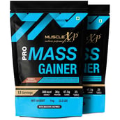 1 - MuscleXP Pro Mass Gainer with Whey Protein, 2.2 lb Double Chocolate Pack of 2