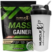 1 - MuscleXP Mass Gainer, 2.2 lb Double Chocolate+Shaker