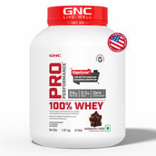 2 - GNC Pro Performance 100% Whey Protein & White Shaker 700 ml Combo, 4 lb Chocolate Fudge
