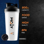 1 - AS-IT-IS Nutrition ATOM Shaker Bottle with Mixer Ball, White 800 ml