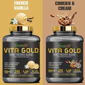 6 - Vitaminnica Vita Gold Whey Protein Blend, 5 lb Strawberry Cheese Cake