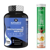 1 - Naturyz Daily Multivitamin Men 18+ 60 Tablets & Tribulus 3000 Pro 20 Tablets Combo, 2 Piece(s)/Pack Unflavoured & Orange
