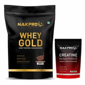 1 - Nakpro Whey Gold Protein Concentrate, 2.2 lb Chocolate with Creatine Monohydrate 0.22 lb Unflavoured