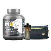 MuscleBlaze Biozyme Performance Whey 4.4 lb Chocolate Hazelnut & Gym Bag & Shaker Combo