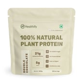 1 - HealthifyMe 100% Natural Vegan Plant Protein, 2.2 lb Double Chocolate