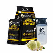 1 - Muscle Trail Gold Standard Series 100% Natural Whey Protein,  60 sachets/pack  Kesar Kaju Pista (with Free Shaker Inside) 