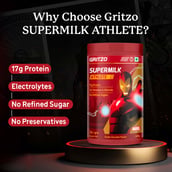 3 - Supermilk Gritzo Athlete for 13+ Years, 400 g Double Chocolate (Iron Man)