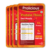 1 - Prolicious Protein Thins Snack Chips,  Desi Masala (Pack of 4)  50 g 