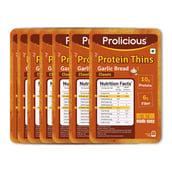 1 - Prolicious Protein Thins Snack Chips, Garlic Bread (Pack of 7) 50 g