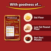 5 - Prolicious Protein Thins Snack Chips, Peri Peri (Pack of 7) 50 g
