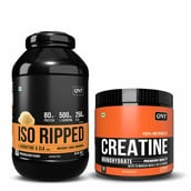 QNT ISO Ripped & Creatine Monohydrate Unflavoured 0.198 lb Combo, 4.4 lb Kesar Malai Kulfi