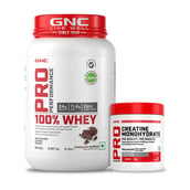 1 - GNC Pro Performance 100% Whey 2 lb & Creatine Monohydrate 0.22 lb Combo, 2 Piece(s)/Pack Chocolate Supreme & Unflavoured