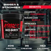 5 - Muscle Performance Anabolic Mass Gainer with Creatine Monohydrate 0.66 lbs & Gym Bag Combo, 11 lb Belgium Chocolate