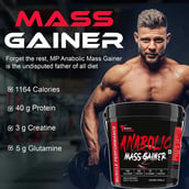 3 - Muscle Performance Anabolic Mass Gainer with Steel Shaker & Gym Bag Combo,  11 lb  Rabri Kulfi 