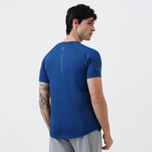 4 - MuscleBlaze Active Tee Half Sleeve, Medium Teal Blue