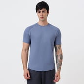 2 - MuscleBlaze Active Tee Half Sleeve,  Medium  Nardo Grey 