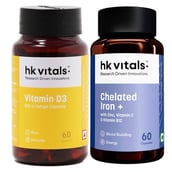 HealthKart HK Vitals Vitamin D3 and Iron Folic Acid 60 caps Combo