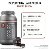2 - Isopure 100% Whey Protein Isolate, 4.4 lb Low Carb - Cookies & Cream