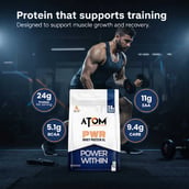 6 - AS-IT-IS Nutrition ATOM PWR Whey Protein XL, 2.2 lb Kesar Kulfi