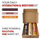 3 - Potencia Hydration & Restore Kit,  3 Piece(s)/Pack  Electrolyte(Toffee Mango),Calcium & Magnesium(Strawberry Rose),Detox Liver & Lungs(Pina Colada) 