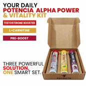 10-(1 - Potencia Alpha Power & Vitality Kit, 3 Piece(s)/Pack Testosterone Booster(Cherry Lemonade),L-Carnitine(Masala Lemonade),Pre-Boost(Mixed Berry)