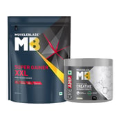 MuscleBlaze Super Gainer XXL 2 kg Cookies & Cream and Creatine Monohydrate CreAMP 100g Combo