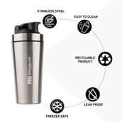 6 - MuscleBlaze Stainless Steel Gym Shaker, Silver 700 ml
