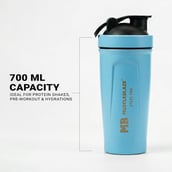 7 - MuscleBlaze Stainless Steel Gym Shaker, Blue 700 ml
