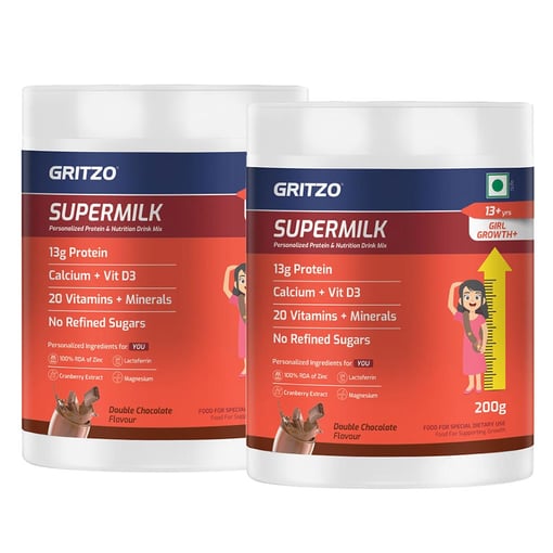 Supermilk Growth+ for 13+ Yrs Girl 400g Double Chocolate (200g X 2)