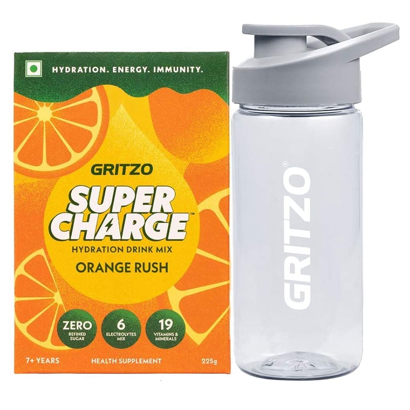 Supercharge Hydration Drink Mix 15 Pieces Pack & Sipper Combo
