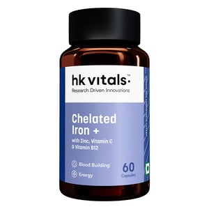 1 - HK Vitals Iron + Folic Acid with Zinc Vitamin B12 & Vitamin C,  60 capsules 