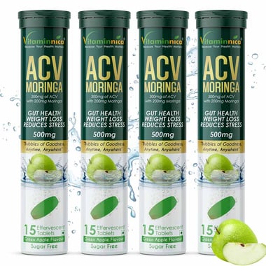 Vitaminnica ACV Moringa- 15 tablet(s) Green Apple (Pack of 4)