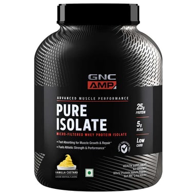 GNC AMP Pure Isolate Powder, 4.4 lb Vanilla Custard
