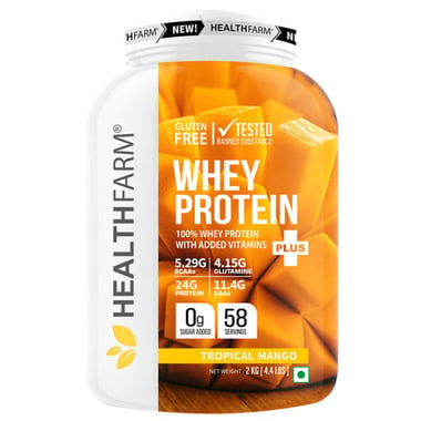 Healthfarm Whey Protein Plus, 4.4 lb Tropical Mango