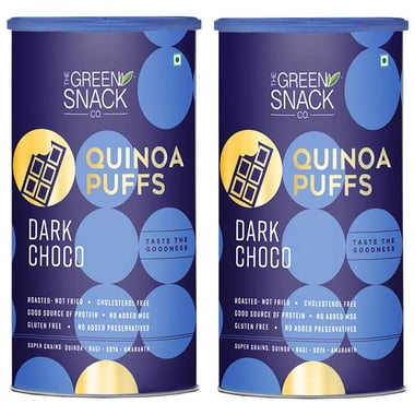 The Green Snack Co. Quinoa Puffs - Pack of 2,  Dark Choco  150 g 