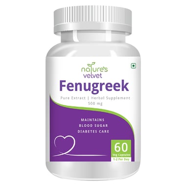 Natures Velvet Fenugreek Pure Extract (500 mg), 60 capsules