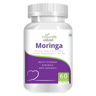 Natures Velvet Moringa Leaf Pure Extract (500mg), 60 veggie capsule(s)