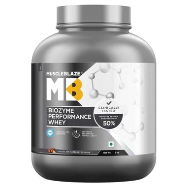 MuscleBlaze Biozyme Performance Whey Protein Powder (Old MRP), 4.4 lb Chocolate Hazelnut