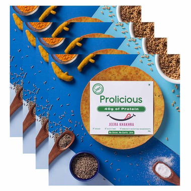 Prolicious Jeera Khakhra,  Unflavoured (Pack of 4)  200 g 
