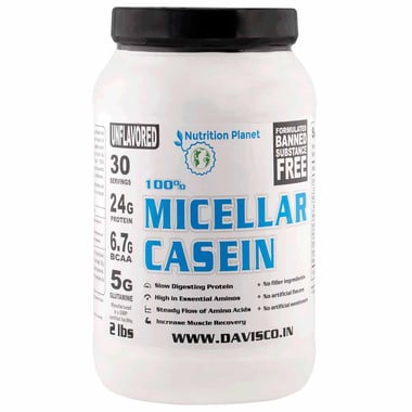 Nutrition Planet 100% Micellar Casein,  2 lb  Unflavoured 